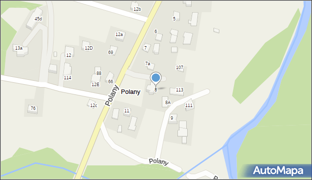 Polany, Polany, 8, mapa Polany