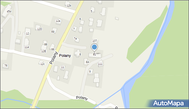 Polany, Polany, 81, mapa Polany