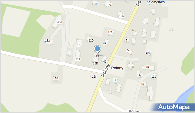 Polany, Polany, 88, mapa Polany