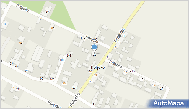 Połęcko, Połęcko, 11, mapa Połęcko