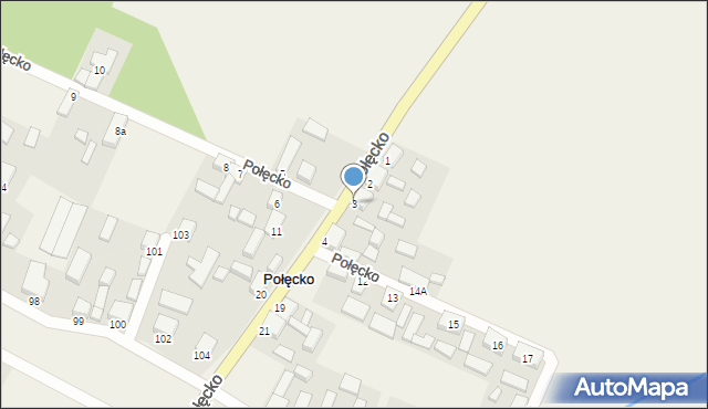 Połęcko, Połęcko, 3, mapa Połęcko