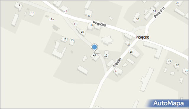 Połęcko, Połęcko, 14, mapa Połęcko