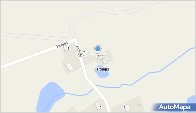 Polejki, Polejki, 10, mapa Polejki