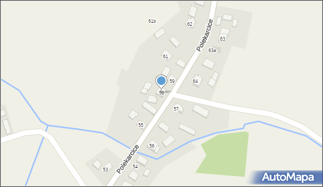 Polekarcice, Polekarcice, 58, mapa Polekarcice