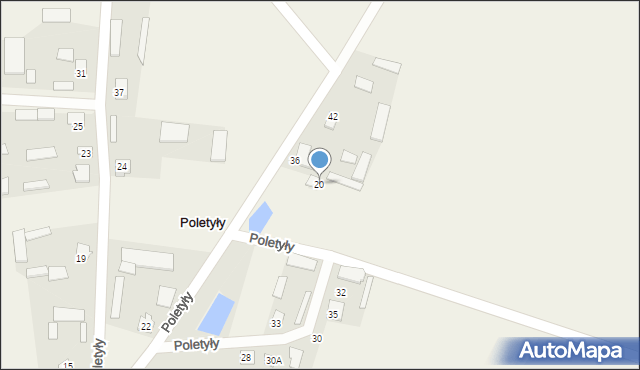 Poletyły, Poletyły, 20, mapa Poletyły