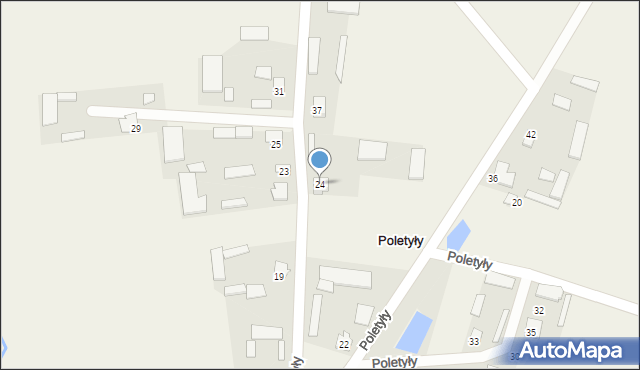 Poletyły, Poletyły, 24, mapa Poletyły