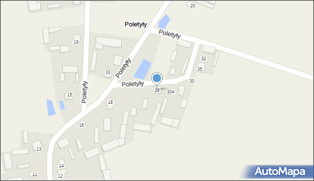 Poletyły, Poletyły, 28, mapa Poletyły