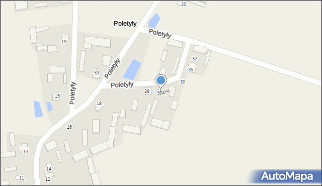 Poletyły, Poletyły, 30A, mapa Poletyły