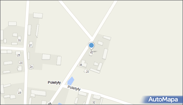 Poletyły, Poletyły, 42, mapa Poletyły