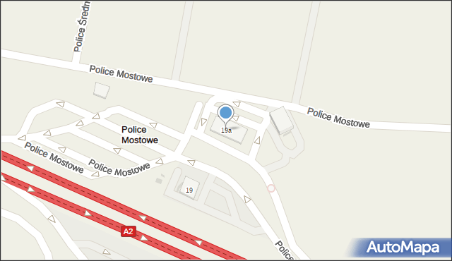 Police Mostowe, Police Mostowe, 19a, mapa Police Mostowe