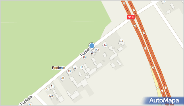 Polichna, Podlesie, 15, mapa Polichna