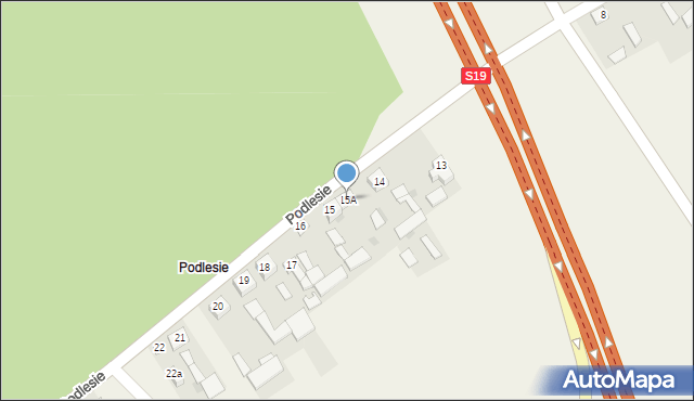 Polichna, Podlesie, 15A, mapa Polichna