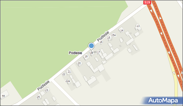 Polichna, Podlesie, 18, mapa Polichna