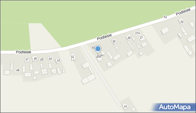 Polichna, Podlesie, 40A, mapa Polichna