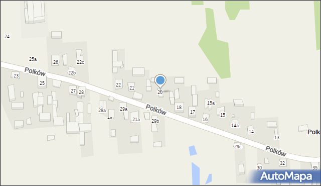 Polków, Polków, 20, mapa Polków