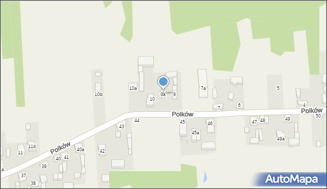 Polków, Polków, 9a, mapa Polków