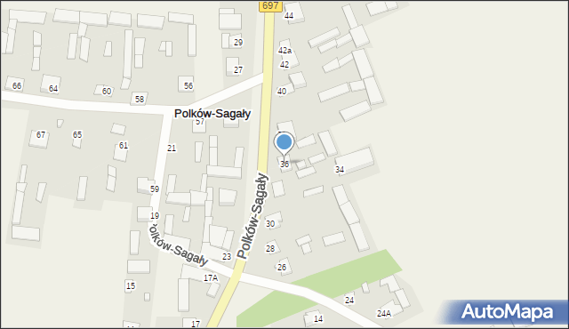 Polków-Sagały, Polków-Sagały, 36, mapa Polków-Sagały