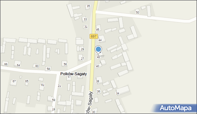 Polków-Sagały, Polków-Sagały, 42, mapa Polków-Sagały