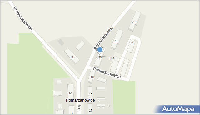 Pomarzanowice, Pomarzanowice, 20, mapa Pomarzanowice