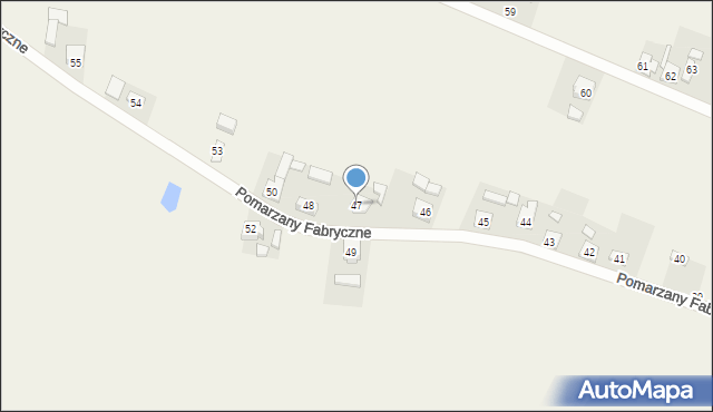 Pomarzany Fabryczne, Pomarzany Fabryczne, 47, mapa Pomarzany Fabryczne