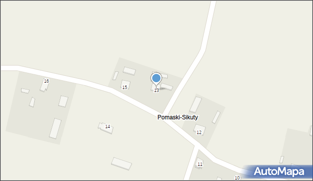 Pomaski Małe, Pomaski Małe, 13, mapa Pomaski Małe