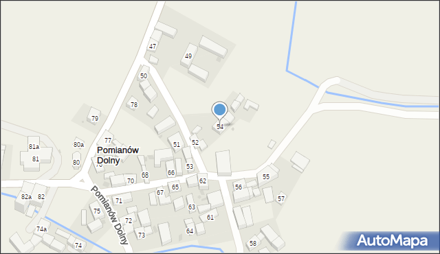 Pomianów Dolny, Pomianów Dolny, 54, mapa Pomianów Dolny