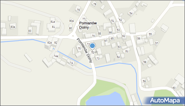 Pomianów Dolny, Pomianów Dolny, 72, mapa Pomianów Dolny