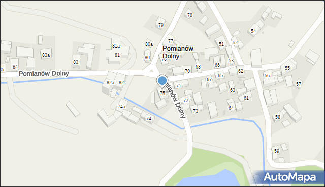 Pomianów Dolny, Pomianów Dolny, 75, mapa Pomianów Dolny