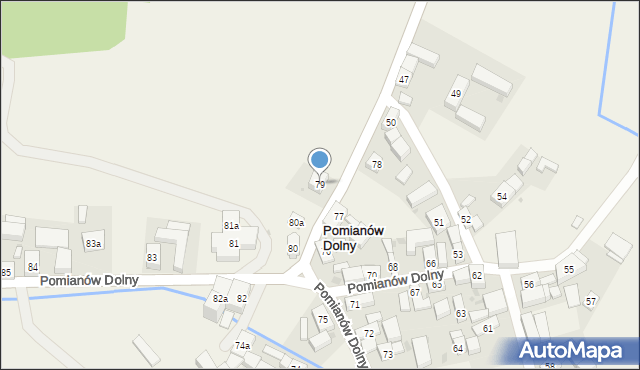 Pomianów Dolny, Pomianów Dolny, 79, mapa Pomianów Dolny