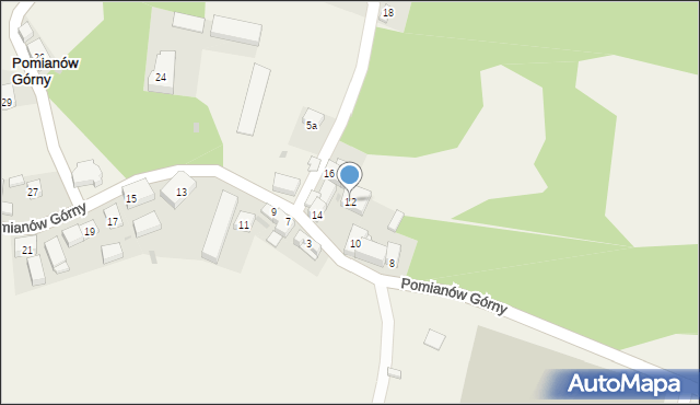 Pomianów Górny, Pomianów Górny, 12, mapa Pomianów Górny