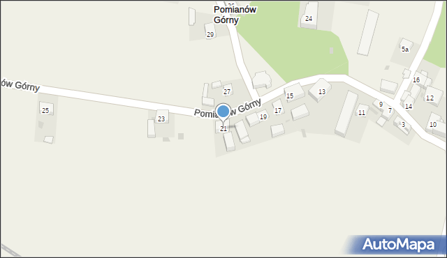 Pomianów Górny, Pomianów Górny, 21, mapa Pomianów Górny