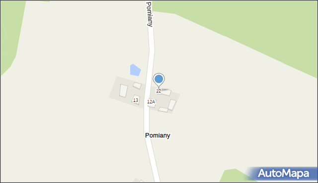 Pomiany, Pomiany, 12, mapa Pomiany