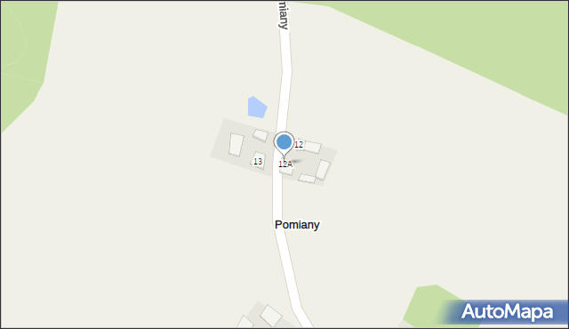 Pomiany, Pomiany, 12A, mapa Pomiany