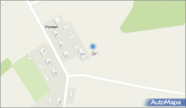 Pomień, Pomień, 22B, mapa Pomień