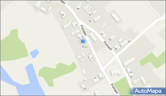 Pomień, Pomień, 7, mapa Pomień