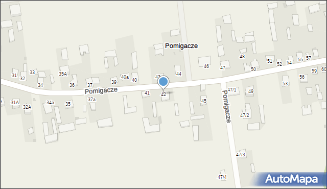 Pomigacze, Pomigacze, 42, mapa Pomigacze