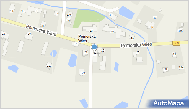 Pomorska Wieś, Pomorska Wieś, 25, mapa Pomorska Wieś