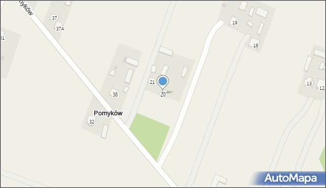 Pomyków, Pomyków, 20, mapa Pomyków