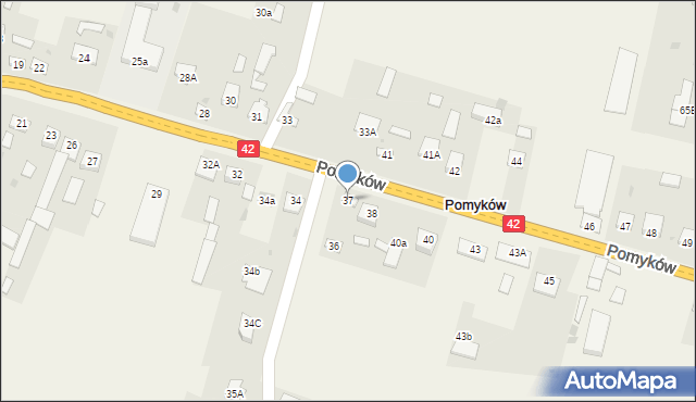 Pomyków, Pomyków, 37, mapa Pomyków