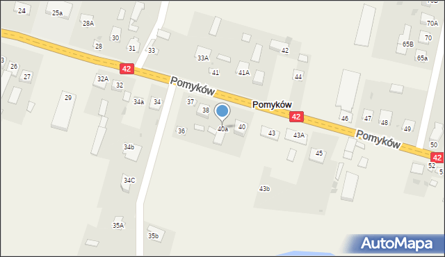 Pomyków, Pomyków, 40a, mapa Pomyków