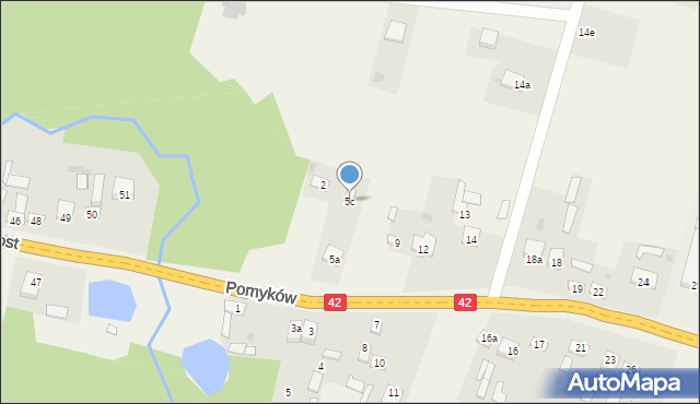 Pomyków, Pomyków, 5c, mapa Pomyków