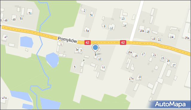 Pomyków, Pomyków, 8, mapa Pomyków