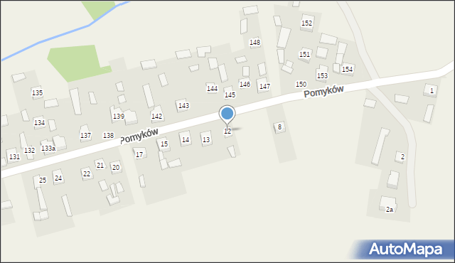 Pomyków, Pomyków, 12, mapa Pomyków