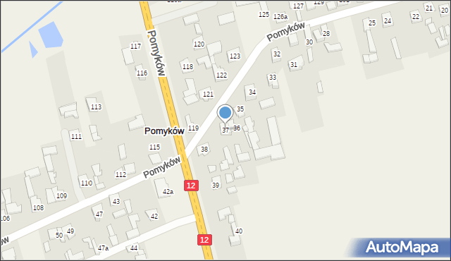 Pomyków, Pomyków, 37, mapa Pomyków