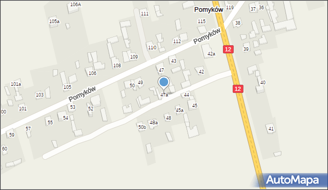 Pomyków, Pomyków, 47a, mapa Pomyków