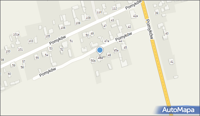 Pomyków, Pomyków, 48a, mapa Pomyków