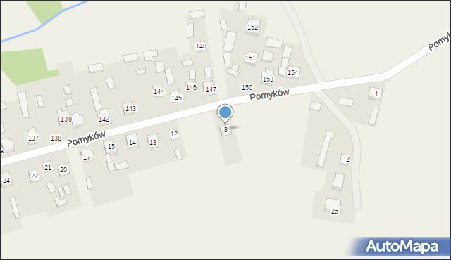 Pomyków, Pomyków, 8, mapa Pomyków