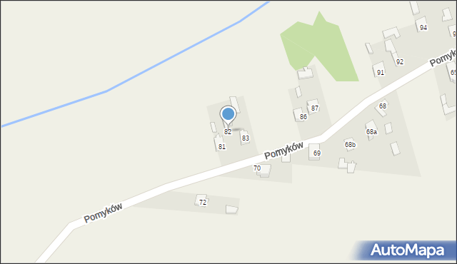 Pomyków, Pomyków, 82, mapa Pomyków