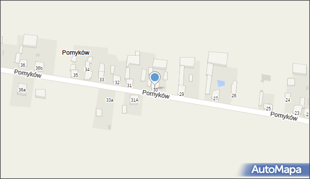 Pomyków, Pomyków, 30, mapa Pomyków