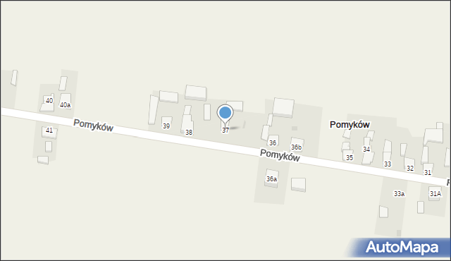 Pomyków, Pomyków, 37, mapa Pomyków